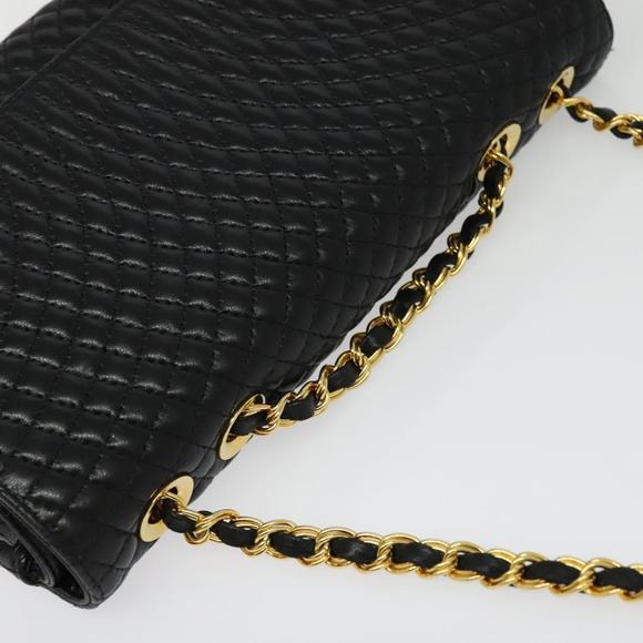 BALLY Chain Shoulder Bag Leather Black Gold Auth 141002 - Picture 6 of 16